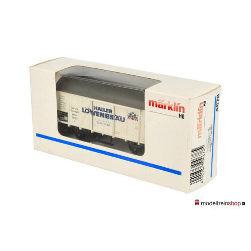 Marklin H0 4678 A2 Gesloten Goederenwagen met remhuisje HALLER LÖWENBRÄU -n Modeltreinshop
