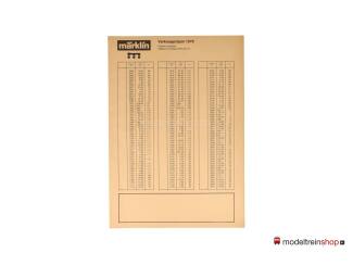 Marklin Catalogus 1978 Nederlands + prijslijst - Modeltreinshop