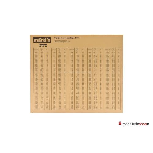 Marklin Catalogus 1979 Nederlands + prijslijst - Modeltreinshop