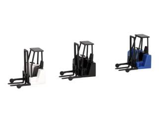 Herpa H0 053860-002 Heftruck / kooiaap, wit, blauw & zwart (3 st.) - Modeltreinshop