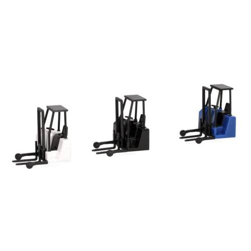Herpa H0 053860-002 Heftruck / kooiaap, wit, blauw & zwart (3 st.) - Modeltreinshop