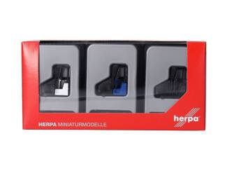 Herpa H0 053860-002 Heftruck / kooiaap, wit, blauw & zwart (3 st.) - Modeltreinshop