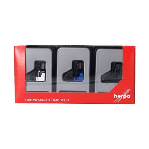 Herpa H0 053860-002 Heftruck / kooiaap, wit, blauw & zwart (3 st.) - Modeltreinshop
