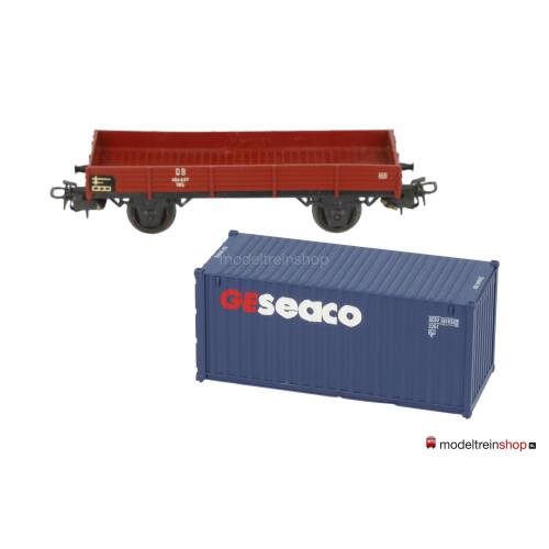 Marklin H0 4503 Lageboordwagen met (Walthers container 20') Ge Seaco - Modeltreinshop