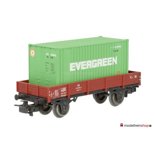 Marklin H0 4503 Lageboordwagen met (Walthers container 20') Evergreen - Modeltreinshop