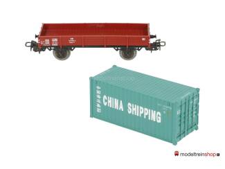 Marklin H0 4503 Lageboordwagen met (Walthers container 20') China Shipping - Modeltreinshop