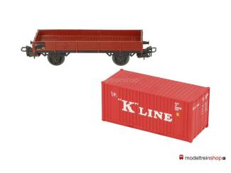 Marklin H0 4503 Lageboordwagen met (Walthers container 20') "K"Line - Modeltreinshop