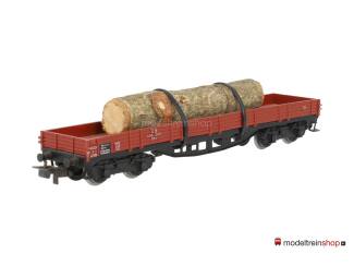 Marklin H0 4514 V05 Lageboordwagen 00t / Rklmm-tu beladen met houtstam - Modeltreinshop