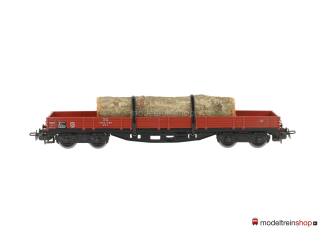 Marklin H0 4514 V05 Lageboordwagen 00t / Rklmm-tu beladen met houtstam - Modeltreinshop