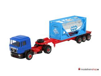 Herpa H0 144049 MAN Meurer met container Eurotainer" Blauw - Rood - Modeltreinshop