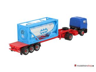 Herpa H0 144049 MAN Meurer met container Eurotainer" Blauw - Rood - Modeltreinshop