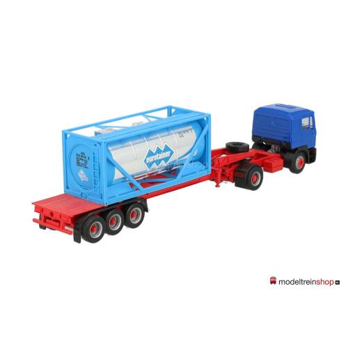 Herpa H0 144049 MAN Meurer met container Eurotainer" Blauw - Rood - Modeltreinshop