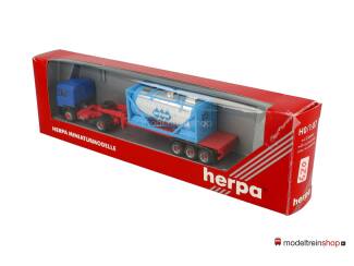 Herpa H0 144049 MAN Meurer met container Eurotainer" Blauw - Rood - Modeltreinshop
