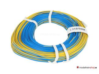Marklin H0 L318-50M Drie Aderige Elektra Draad blauw, geel, blauw 50 meter