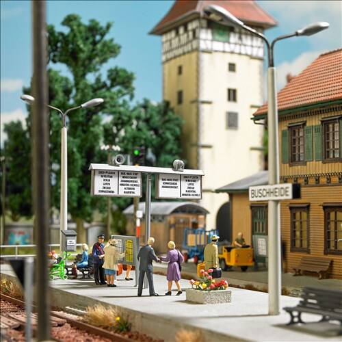 Busch H0 1623 Treinstation Decoratieset - Modeltreinshop