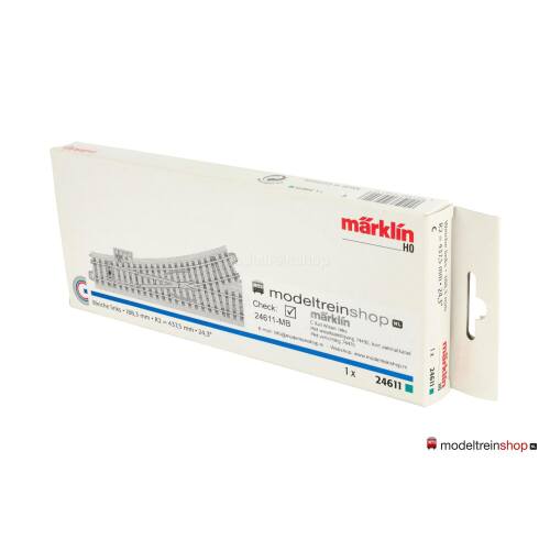 Marklin C Rail 24611 Wissel links met wisselaandrijving en verlichting - met ovp - Modeltreinshop