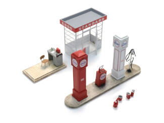 Artitec H0 10.438 Tankstation Esso bouwpakket - Modeltreinshop