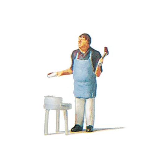 Preiser H0 28055 man met bbq - Modeltreinshop