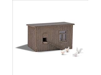 Busch H0 1844 Kippenhok met kippen - Modeltreinshop
