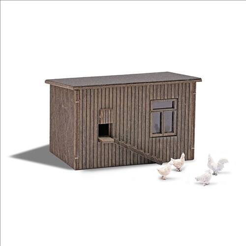 Busch H0 1844 Kippenhok met kippen - Modeltreinshop