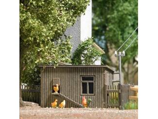Busch H0 1844 Kippenhok met kippen - Modeltreinshop