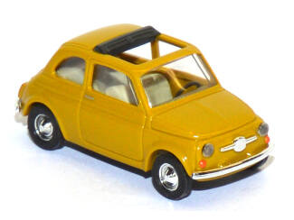 Busch H0 48700 Fiat Nuovo 500 F met open dak geel - Modeltreinshop