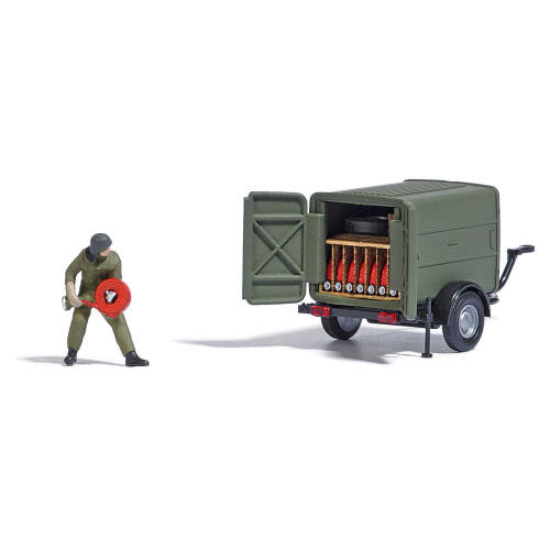 Busch H0 aktie set 7963 NVA slangentransportwagen STA - Modeltreinshop
