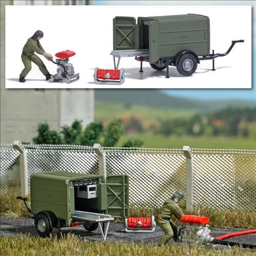 Busch H0 aktie set 7964 NVA slangentransportwagen TSA - Modeltreinshop