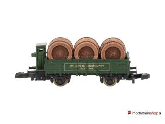 Marklin Z 80115 open goederenwagen met echte houten vaten Internationale Speelgoedbeurs Nürnberg 2005 - Modeltreinshop