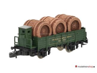 Marklin Z 80115 open goederenwagen met echte houten vaten Internationale Speelgoedbeurs Nürnberg 2005 - Modeltreinshop
