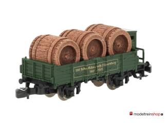 Marklin Z 80115 open goederenwagen met echte houten vaten Internationale Speelgoedbeurs Nürnberg 2005 - Modeltreinshop
