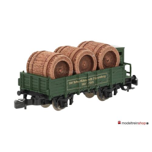 Marklin Z 80115 open goederenwagen met echte houten vaten Internationale Speelgoedbeurs Nürnberg 2005 - Modeltreinshop