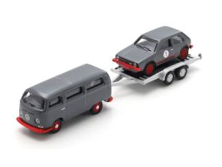 Schuco / Minimax H0 87U00067 VW T2 Bus + trailer & VW Golf I GTI - Modeltreinshop