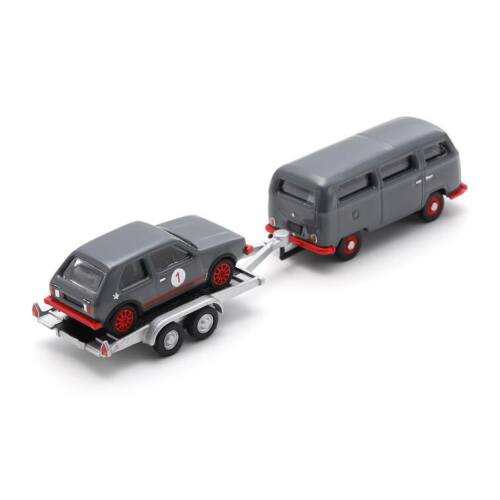 Schuco / Minimax H0 87U00067 VW T2 Bus + trailer & VW Golf I GTI - Modeltreinshop