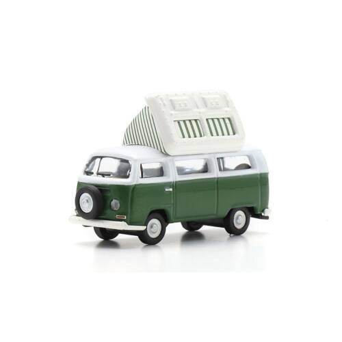 Schuco H0 26779 VW T2 Campingbus, groen/wit - Modeltreinshop