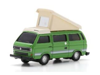 Schuco H0 26780 VW T3b Campingbus, groen/wit - Modeltreinshop