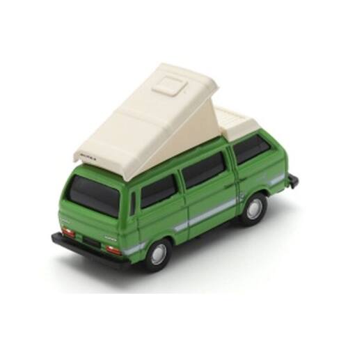 Schuco H0 26780 VW T3b Campingbus, groen/wit - Modeltreinshop