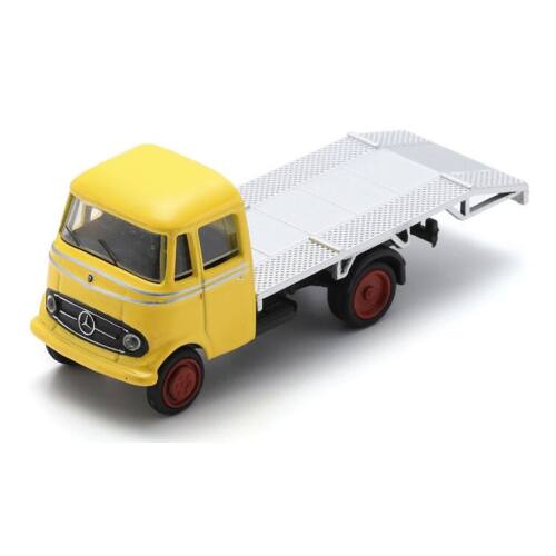 Schuco H0 26783 Mercedes Benz L319 (autotransporter), geel - Modeltreinshop