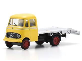 Schuco H0 26783 Mercedes Benz L319 (autotransporter), geel - Modeltreinshop