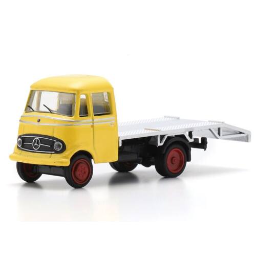 Schuco H0 26783 Mercedes Benz L319 (autotransporter), geel - Modeltreinshop