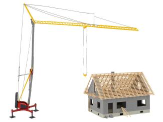 Faller HO 130658 Huis in aanbouw met kraan - Modeltreinshop