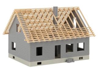 Faller HO 130658 Huis in aanbouw met kraan - Modeltreinshop
