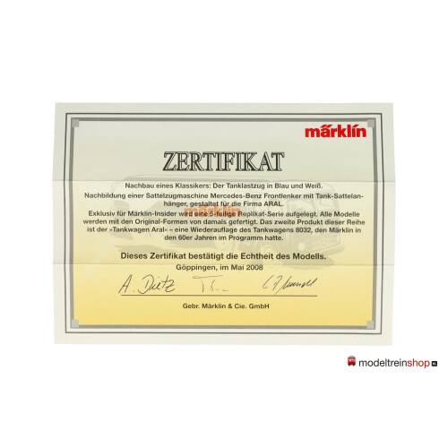 Märklin 18032 1:43 Mercedes Aral tankwagen - Modeltreinshop