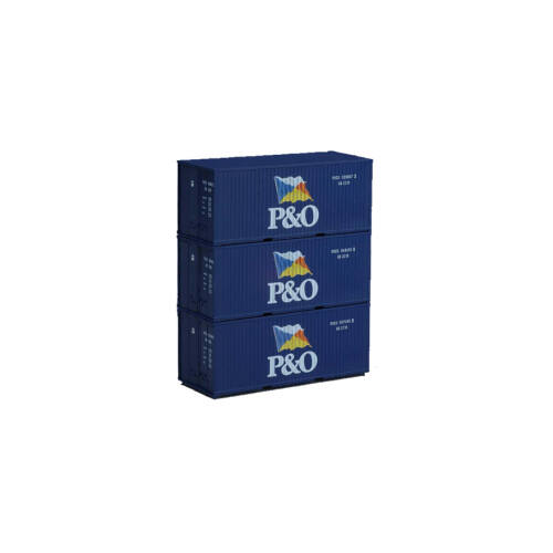 Piko HO 56200 20' Container P&O 3 stuks - Modeltreinshop