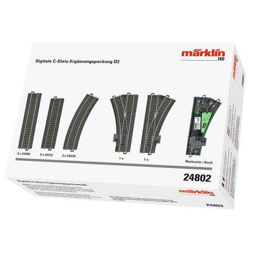 Marklin H0 C Rail 24802 C rail uitbreidingsset D2 Digitaal - Modeltreinshop