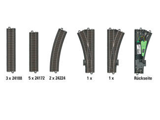 Marklin H0 C Rail 24802 C rail uitbreidingsset D2 Digitaal - Modeltreinshop
