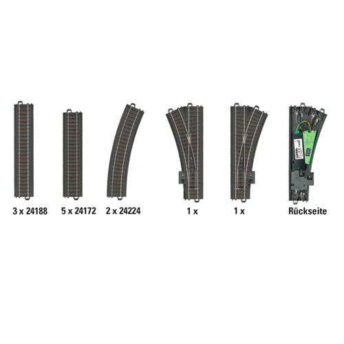 Marklin H0 C Rail 24802 C rail uitbreidingsset D2 Digitaal - Modeltreinshop