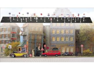 Busch H0 6028 Verkeersborden en straatnamen 256 stuks - Modeltreinshop