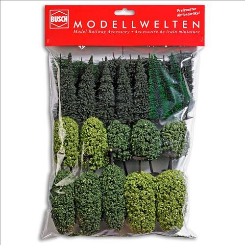 Busch H0 6488 Gemengd bos 29 verschillende bomen 75 - 125 mm - Modeltreinshop