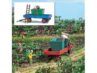 Busch H0 7879 Druivenoogst met platte wagen - Modeltreinshop